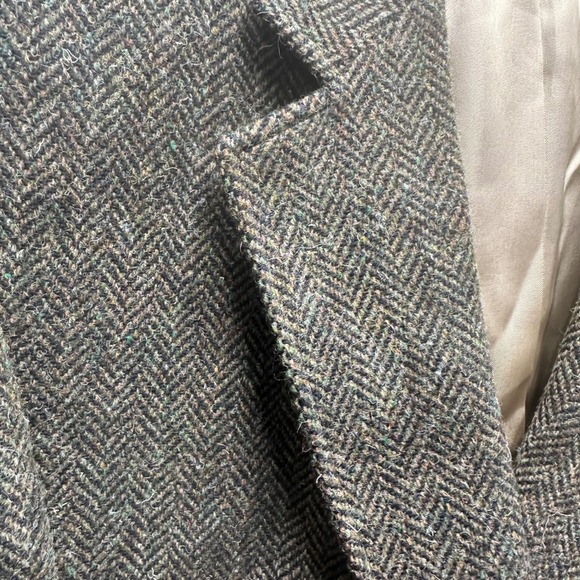 Orvis Highland Tweeds Wool Herringbone Blazer Elbow Patches Mens 44R Made in USA - Picture 9 of 9